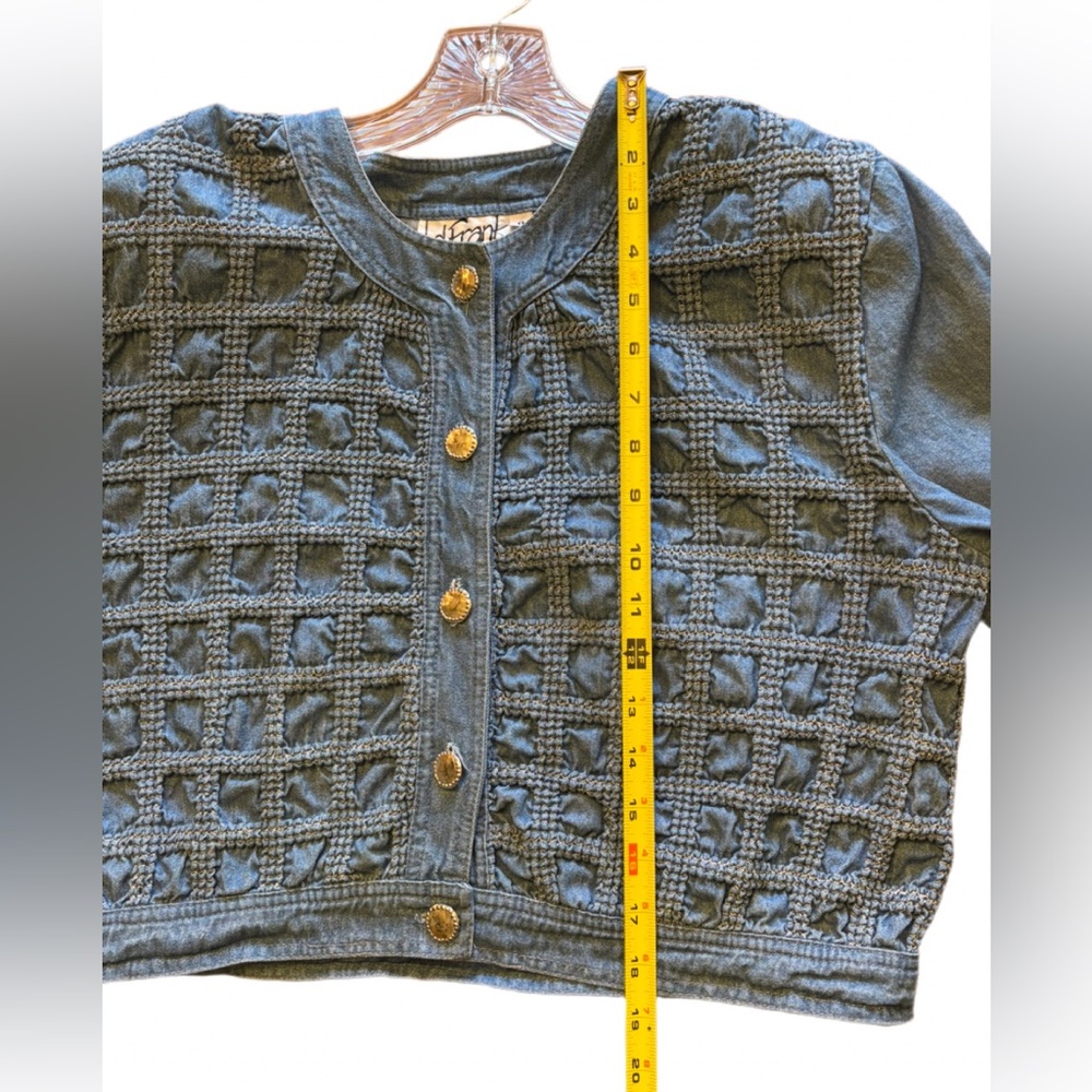 Vintage d.Frank Cropped Denim Jacket size 8 - Picture 9 of 13
